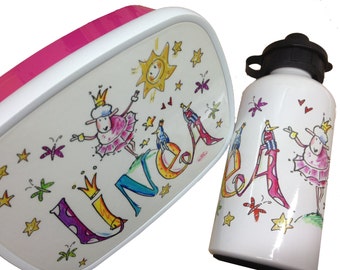 Lunch box set kindergarten Princess, lunch box and drink bottle