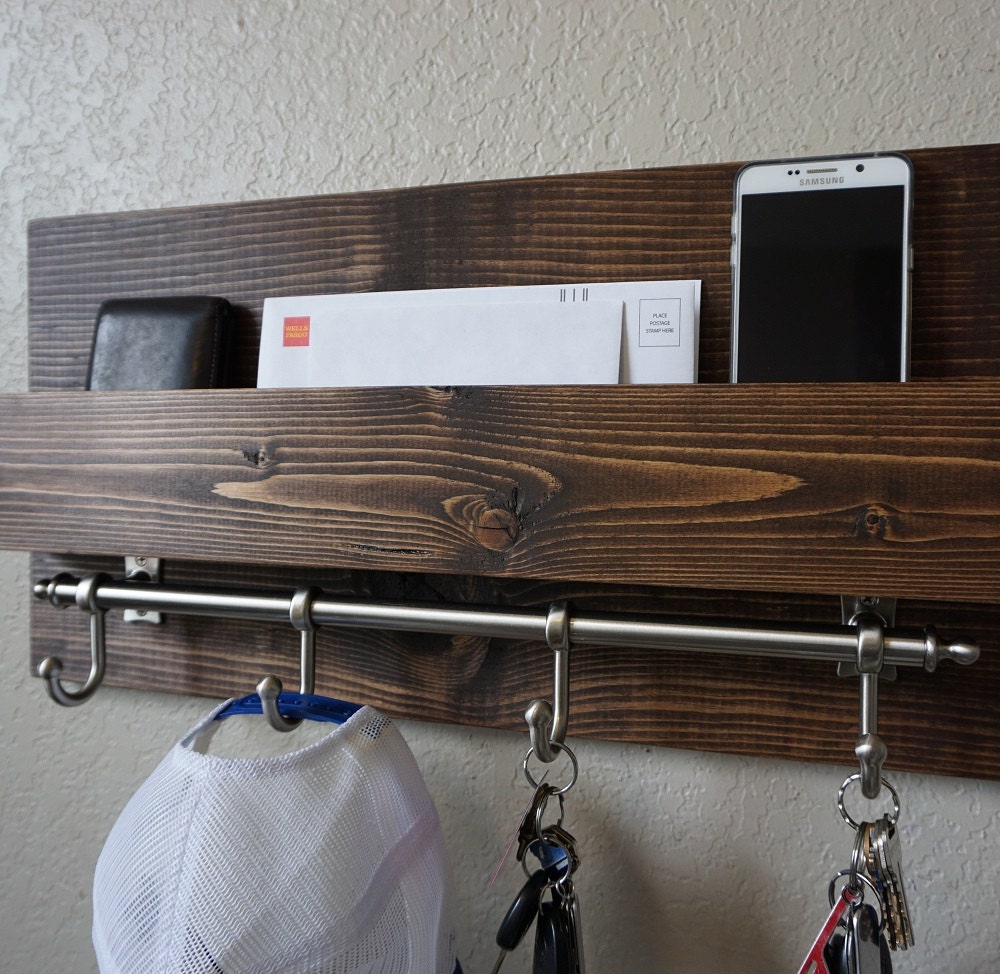 Modern Rustic Entryway Mail Key Organizer