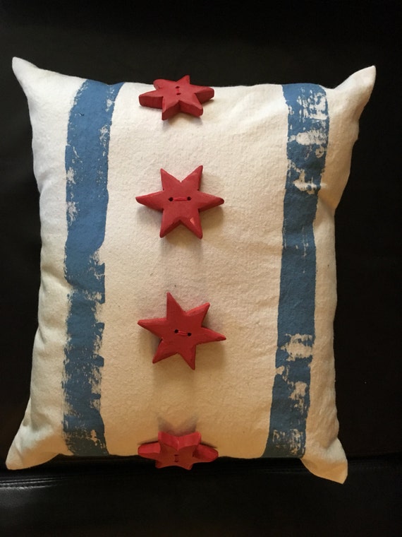 Chicago Flag Pillow Pillow City of Chicago Second City