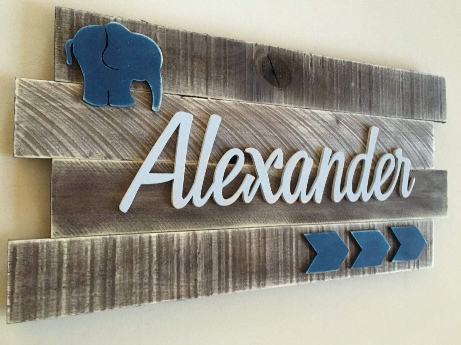 Nursery wood name sign Distressed nursery name Rustic