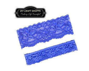 DIY GARTER - (1) Wedding Garter - 2.25" Royal Blue Lace, Beautiful lace Wedding Garter, Prom Garter, Garter Wedding, Toss Garter, Garter