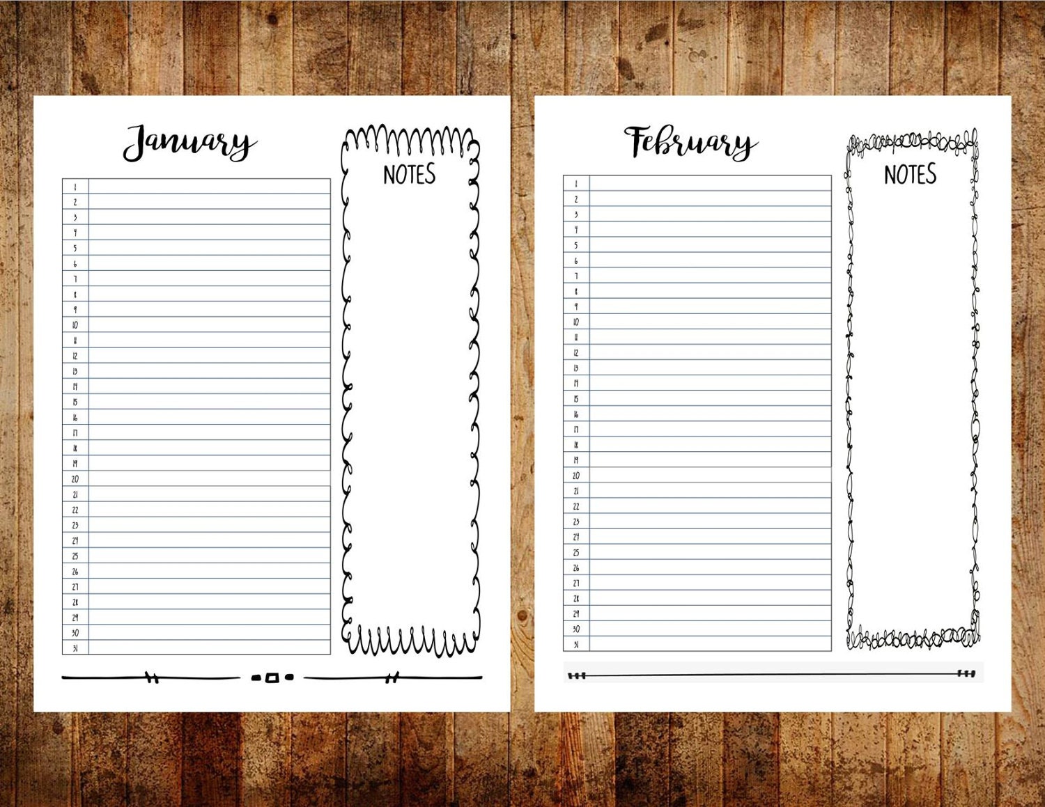 Bullet Journal Calendar Free Customizable Printable January Bullet 