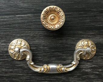 4 1/2" Drop Bail Drawer Knobs Pulls Handles Dresser Knob Antique Silver Rustic Cabinet Door Pulls 4.5" 114 mm ARoseRambling Vintage Style