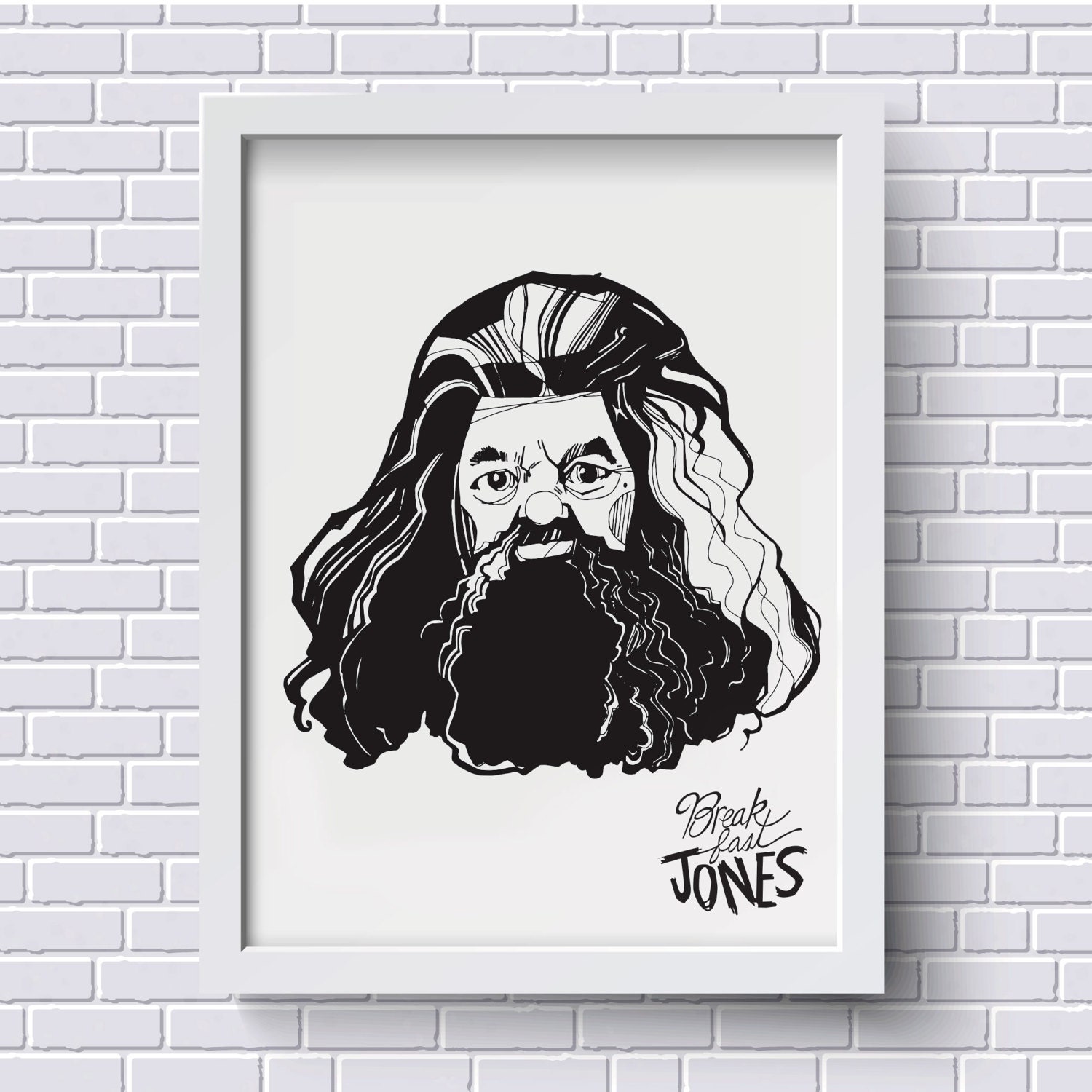 Rubeus Hagrid Digital Art Print Harry Potter Illustration