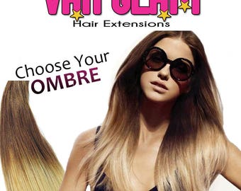 Choose Your Ombre, Halo Hair Extensions, 20", Double Drawn, 100% Cuticle Remy