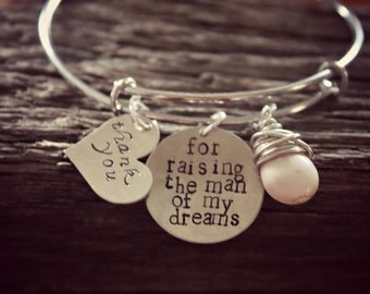 Mother of the GROOM gift, Thank you for raising the man of my dreams, Mother wedding keepsake
