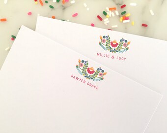 Fiesta Stationery Thank You Notes - Mexican Personalized Stationary Set of 20 Flat Note Cards