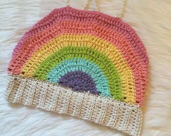 Rainbow crop top pattern | Crochet top pattern | Rainbow top pattern | Crochet pattern