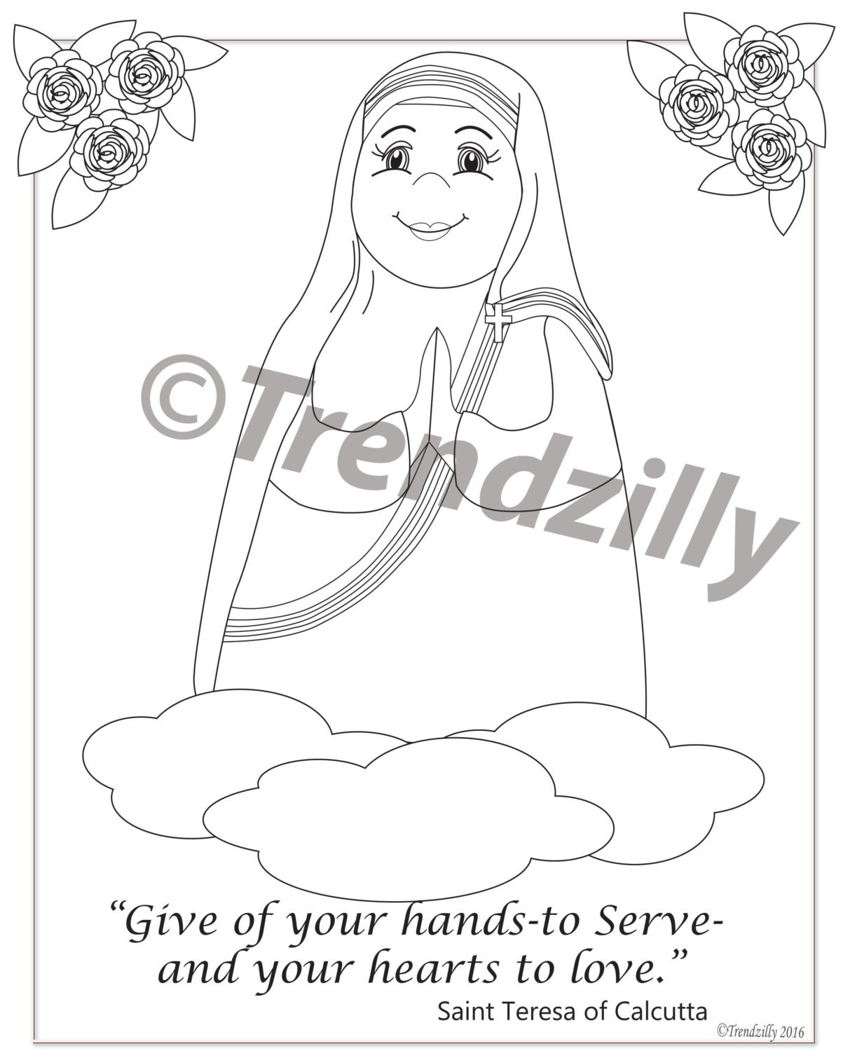 Coloring Pages Mother Teresa Coloring Page mother teresa coloring page eassume com il fullxfull 1075549246 f38h