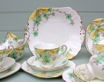 Vintage Radfords "Cavendish" Floral Deco Tea set for 4