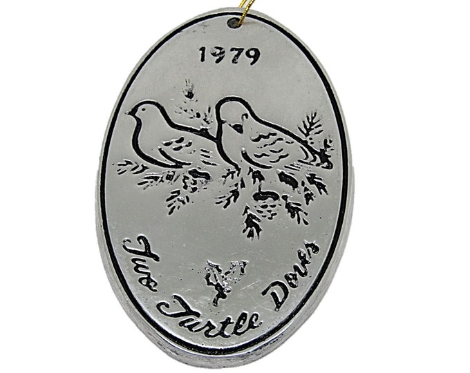 Rare Two Turle Doves Ornament part of Wilton Armetale Twelve Days of Christmas Ornament Collection | Vintage Christmas Tree Trimming Mom