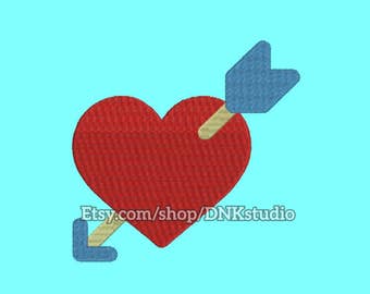Heart Arrow Embroidery Design - 5 Sizes - INSTANT DOWNLOAD