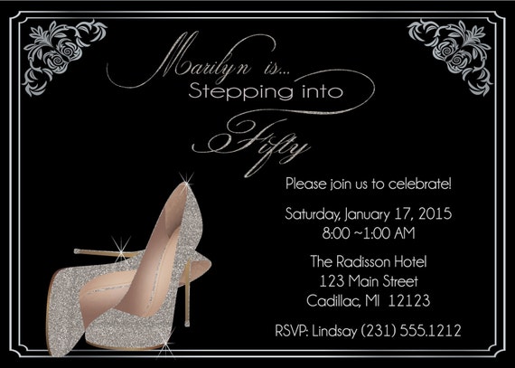 Shoes Sample Invitations For 50Th Birthday 9