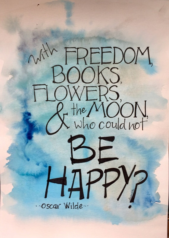 With Freedom Books... Original Watercolor Painting Hand