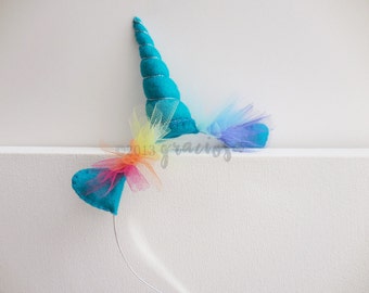 Turquoise Unicorn Horn Headband - Turquoise Unicorn Horn - Turquoise Unicorn Costume - Turquoise Unicorn
