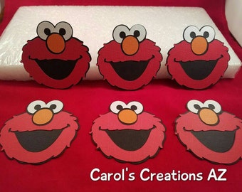 6 3" Elmo Die Cuts / Elmo Birthday Party / Sesame Street Die Cuts / Child Birthday Party / Elmo Scrapbook Supply