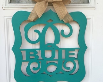 Monogram door hanger, personalized door hanger, front door decor, wedding gift, personalized gift, monogram, name door hanger, custom