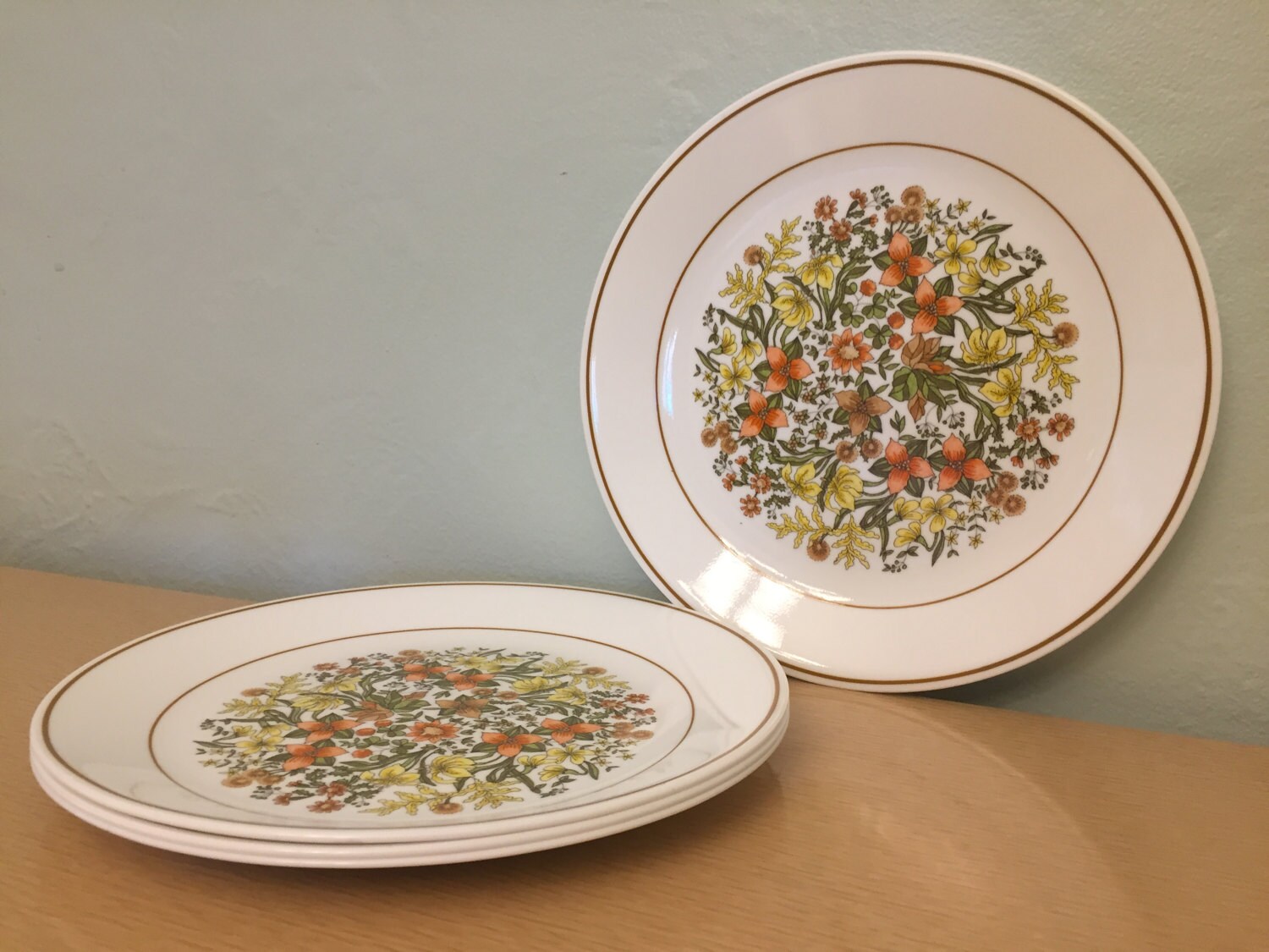 Four Corelle Indian Summer 10 Dinner Plates