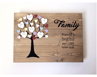 Family tree - Wooden family tree - Mothers day - Gift for mothers day - Custom family tree - Family tree gift - Personalised family
