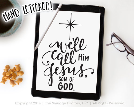 Download Christmas SVG Cut File Jesus SVG Son Of God Hand Lettered