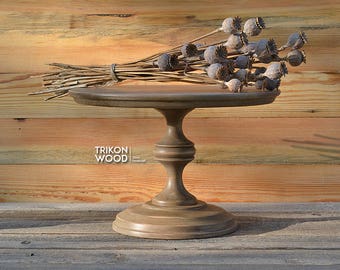 12" Wood Cake Stand. Wedding Cake Stand. Birthday Cake Stand. Round Cake Stand. Housewarming Gift