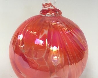 Orange Hand Blown Glass Ornament