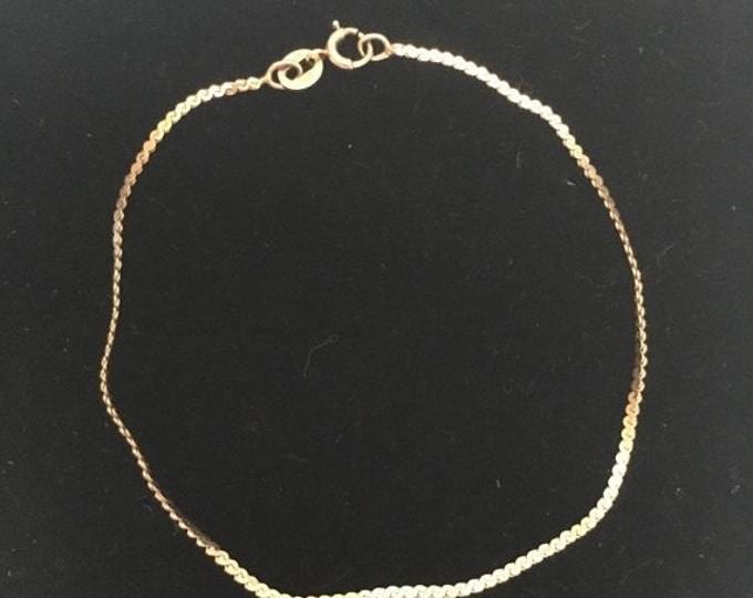 Storewide 25% Off SALE Vintage 10k Rose Gold Italian Serpentine Chain Bracelet Featuring Elegant Design Style