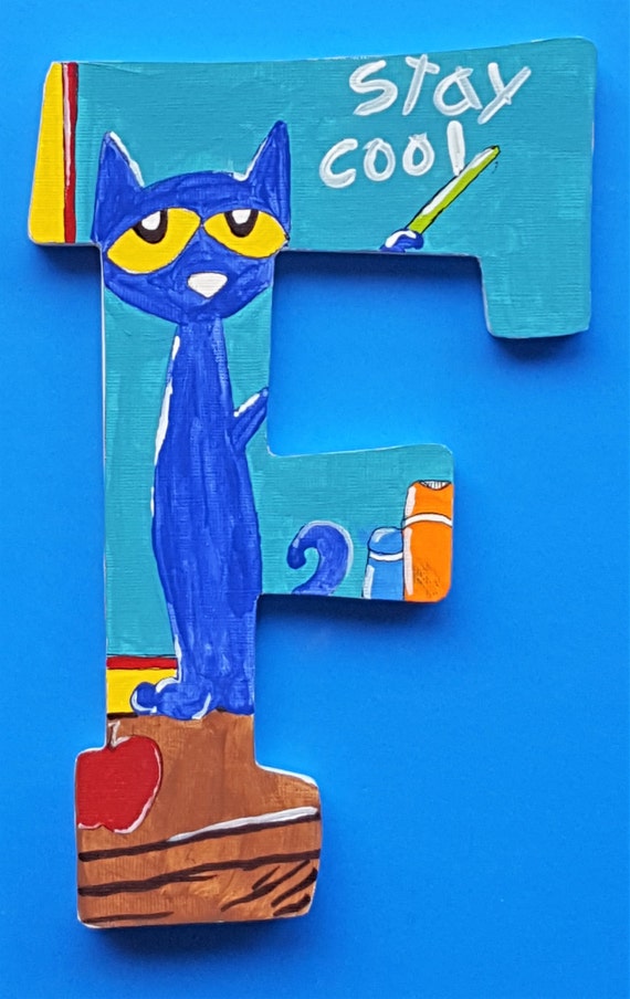 decoupage wooden on letters Letter by Wall F DreamItDesignArt Alphabet Free Pete Cat the