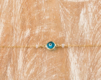 Evil Eye Necklace/Turquoise Evil Eye Necklace/Glass Evil Eye Necklace/Protection Jewellery/Evil Eye Jewellery/Gold Evil Eye Necklace