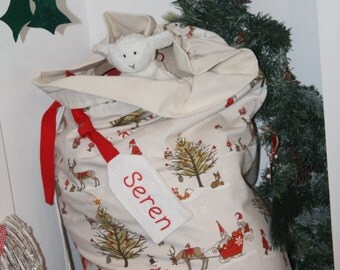 Personalised Christmas Sack-Christmas Present Sack, Christmas Toy Storage, Personalised Christmas Sack, Custom Christmas Sack.