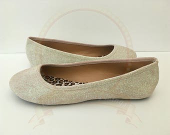 ivory sparkle flats