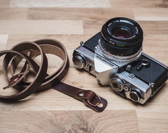 Leather Camera Strap with Camera Bumpers | Hand Made Leather Camera Strap | DSLR Camera Strap | Sterling