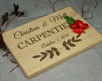 Custom Laser Engraved Cutting Board, Personalized Thanksgiving Christmas Gift, Wedding Anniversary Gift, Housewarming Gift, Gift for Couple