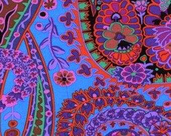 Kaffe Fassett fabric, Jungle Paisley, Paisley fabric, cotton fabric, designer fabric, fat quarters, bold fabric, purple paisley, BTY