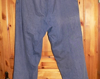 vintage 1950s blue denim german working pants size EU 52