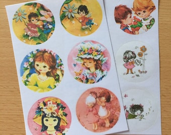 Vintage Inspired Cute Kids Stickers