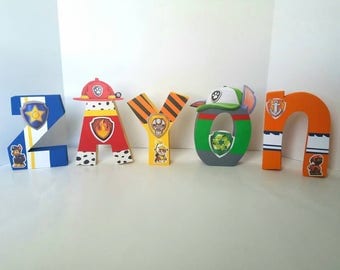 Paw patrol wood name letters - PRICE PER LETTER - paw patrol name - paw patrol party decor - wood name letters - paw patrol decor
