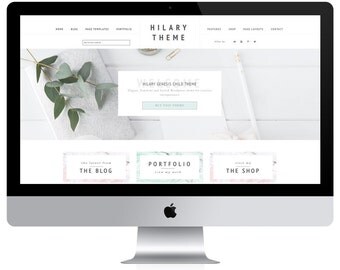 Feminine Wordpress Theme Hilary / Ecommerce and Portfolio / Genesis Child Theme / Woocomerce Theme / Photography Theme / Mint Peach