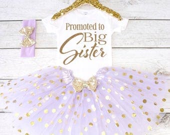 Promoted to Big Sister. Pregnancy Announcement Shirt. Big Sister Announcement. Promoted to Big. Big Sister Top. S24. PGA (LAVENDER)