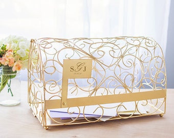 Monogram Wedding Reception Card Holder Mail Box Personalized Wedding Decorations