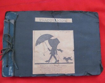 Vintage Handmade Scrapbook -Shadow Kids Newspaper Clippings