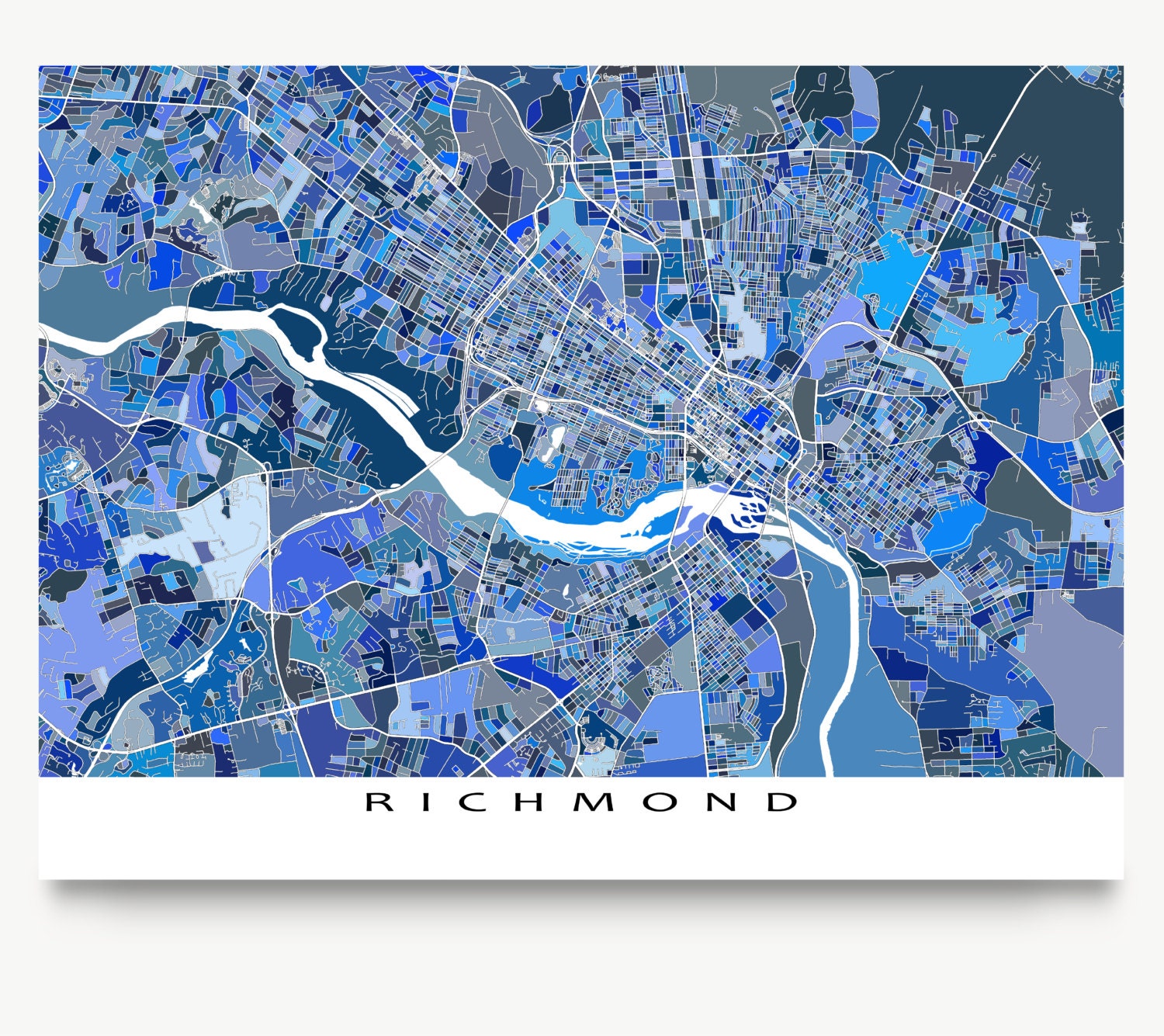Download Richmond Virginia Richmond Map Print Richmond VA USA