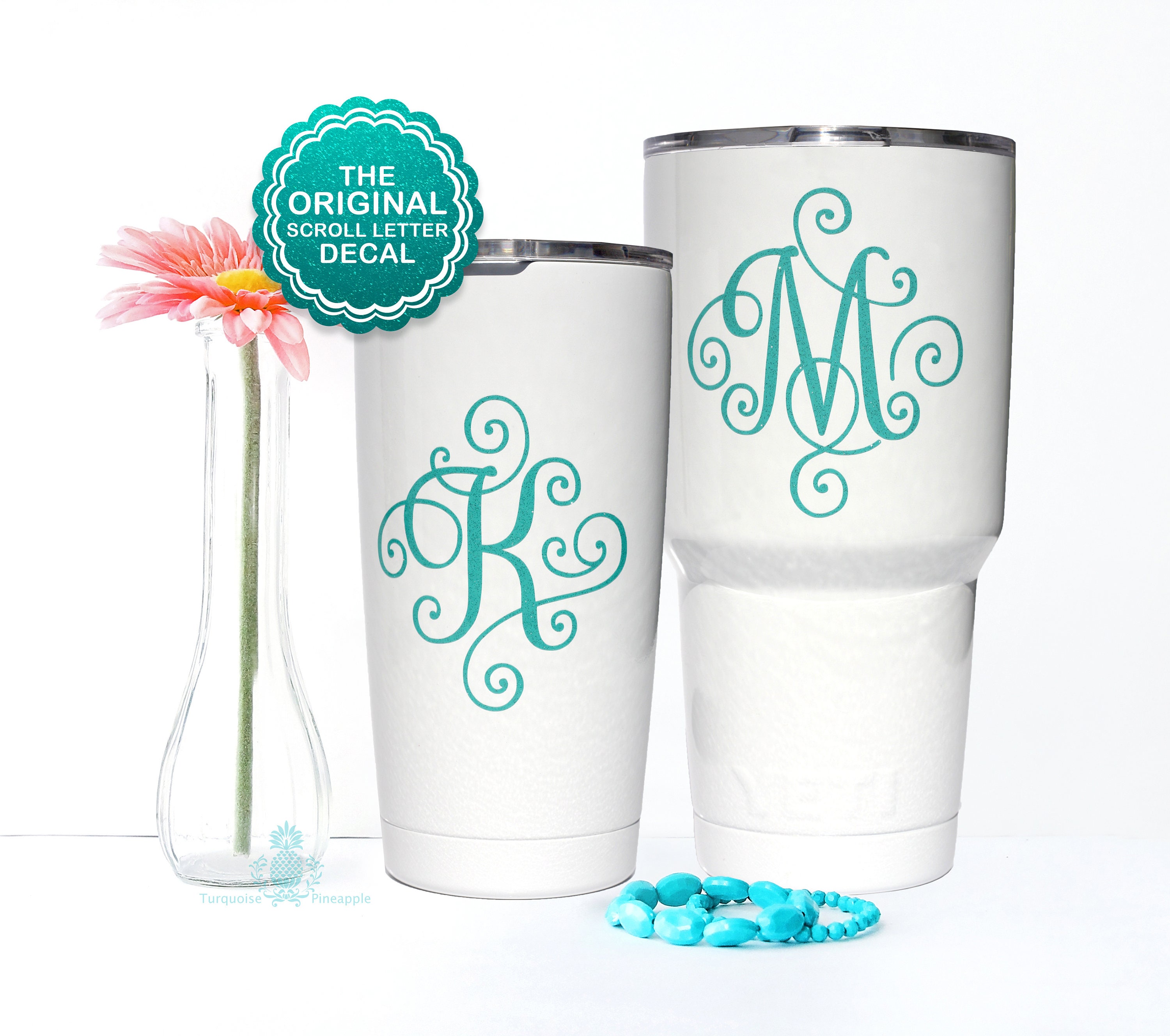 Yeti Decal Monogram Decal Yeti Tumbler Decal Yeti