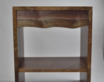 Walnut Nightstand -- End Table -- Oregon Black walnut -- Mid Century Modern -- Waterfall Table -- Live Edge Furniture -- Custom Sizes