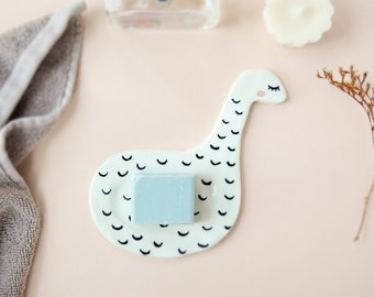 Loch Ness Monster ceramic soap dish Ceramic ring dish Porcelain dish Handmade pottery
