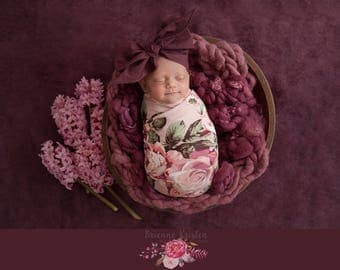 RAISIN Gorgeous Wrap- headwrap; fabric head wrap; purple head wrap; boho; newborn headband; baby headband; toddler headband