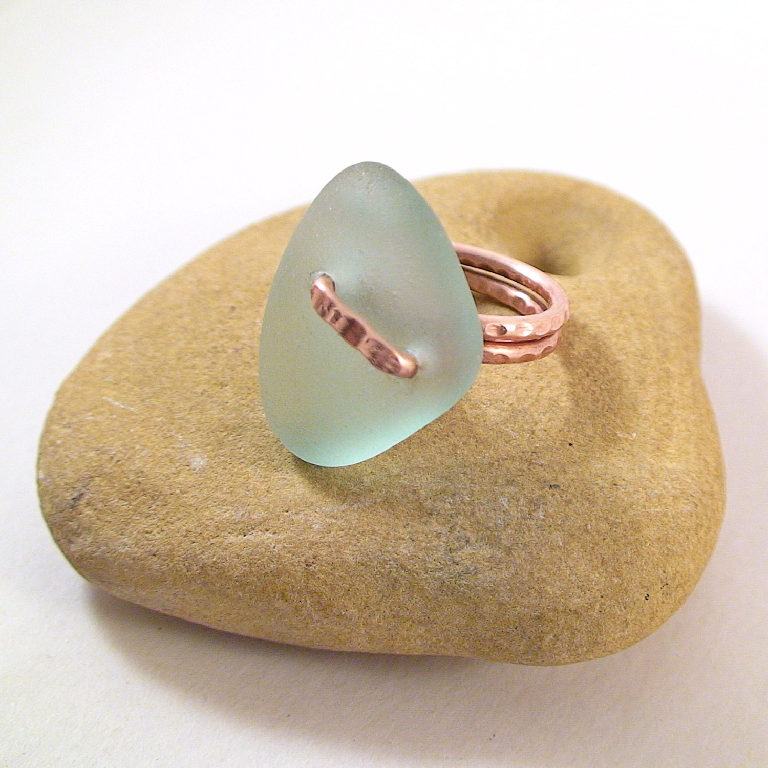 Size 8 Sea Glass Ring Sea Glass Jewelry Wire by MoreThanSeaGlass
