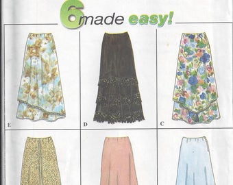 Simplicity 8416 Sewing Pattern for Ladies Skirts Sizes 6 8 10, Six Variations, Uncut