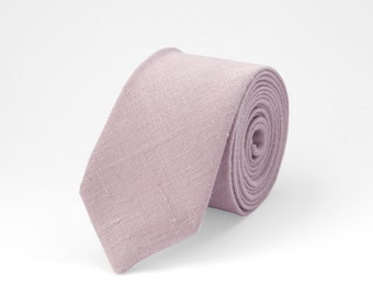 Dusty rose tie, mens dusty rose tie, linen necktie, wedding tie, groomsmen tie, dusty rose wedding tie, pink tie, bow tie for men, dusty tie