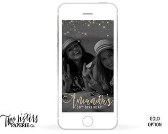 Rose Gold Glitter Birthday Snapchat Filter - Gold Glitter Birthday Snapchat - Rose Gold Snapchat Filter - Silver Snapchat Birthday Geofilter